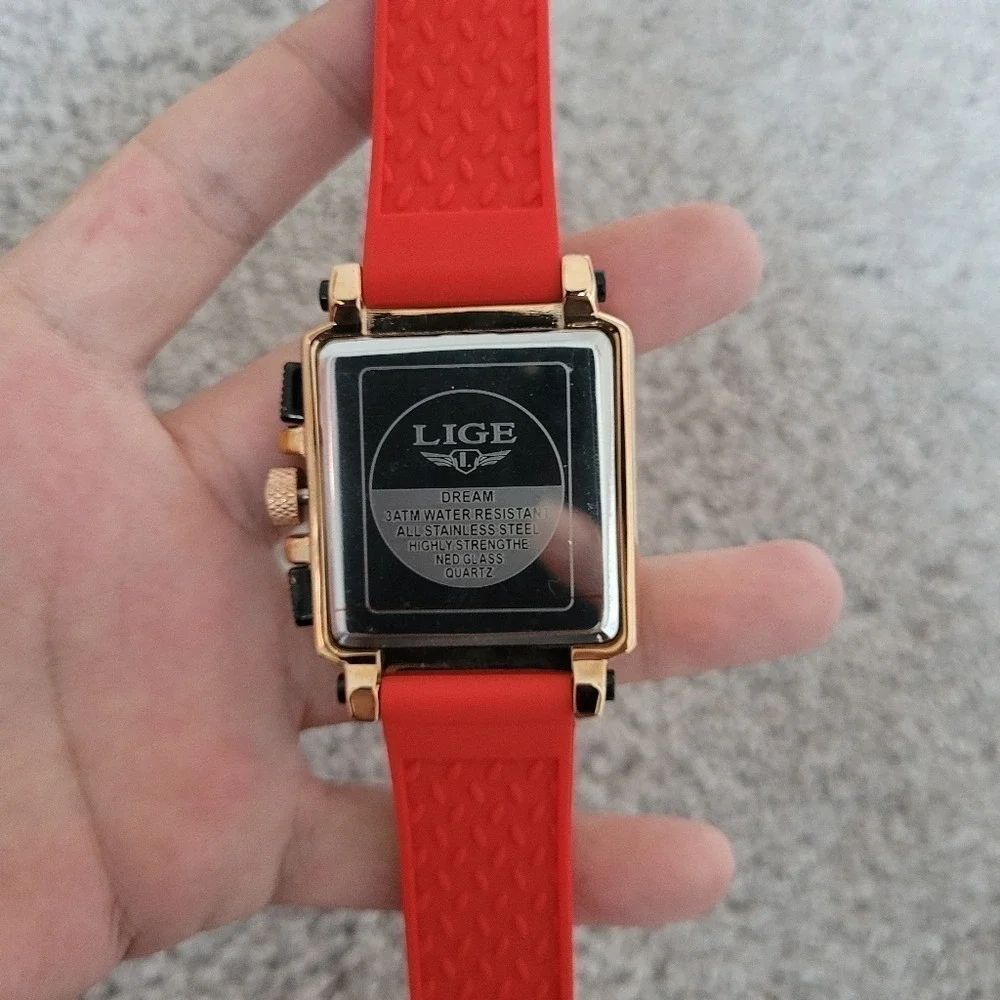 LIGE‎ New Fashion Chronograph Square Dial Watch for Men